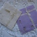 Linen Vintage Handkerchiefs Embroidered Irish Linen Hankies Snow White and Lavender Unused with Original Irish Linen Labels