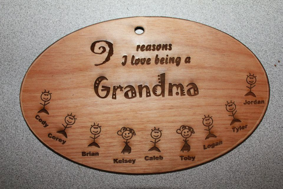 Custom Laser Engraved Grandma plaque
