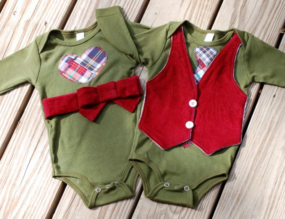Items similar to Brother sister christmas onesie or shirt set ...