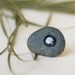 Beach Pebble Ring, Zen, Tear of the Stone, Unisex Hipster Jewelry by HappyEmotions, Sea Stone inlaid with Glass, OOAK, Rocks