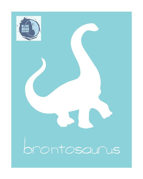 Items similar to PRINTABLE "BRONTOSAURUS" -- Digital Children's Print ...