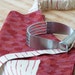 Older Girls Apron, Tween Apron, Red and Cream, Handprinted Cotton, Lined, Free US Shipping
