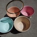 Vintage Mid Century Serving Bowl Set In Carrier, Insulated Plastic with Woven Grass.
