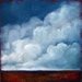 Original oil painting dark sky thunderstorm clouds landscape - Stormscape series thirtyone