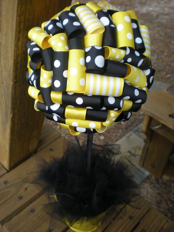 baby favors oh shower & in to Yellow Bumble Items Ribbon Topiary similar Black,