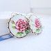 Vintage pink rose earrings