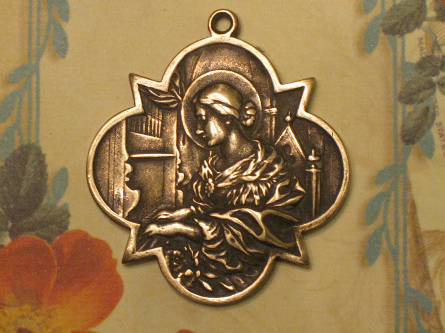 St Cecilia Patron Saint Of Musicians Solid Bronze