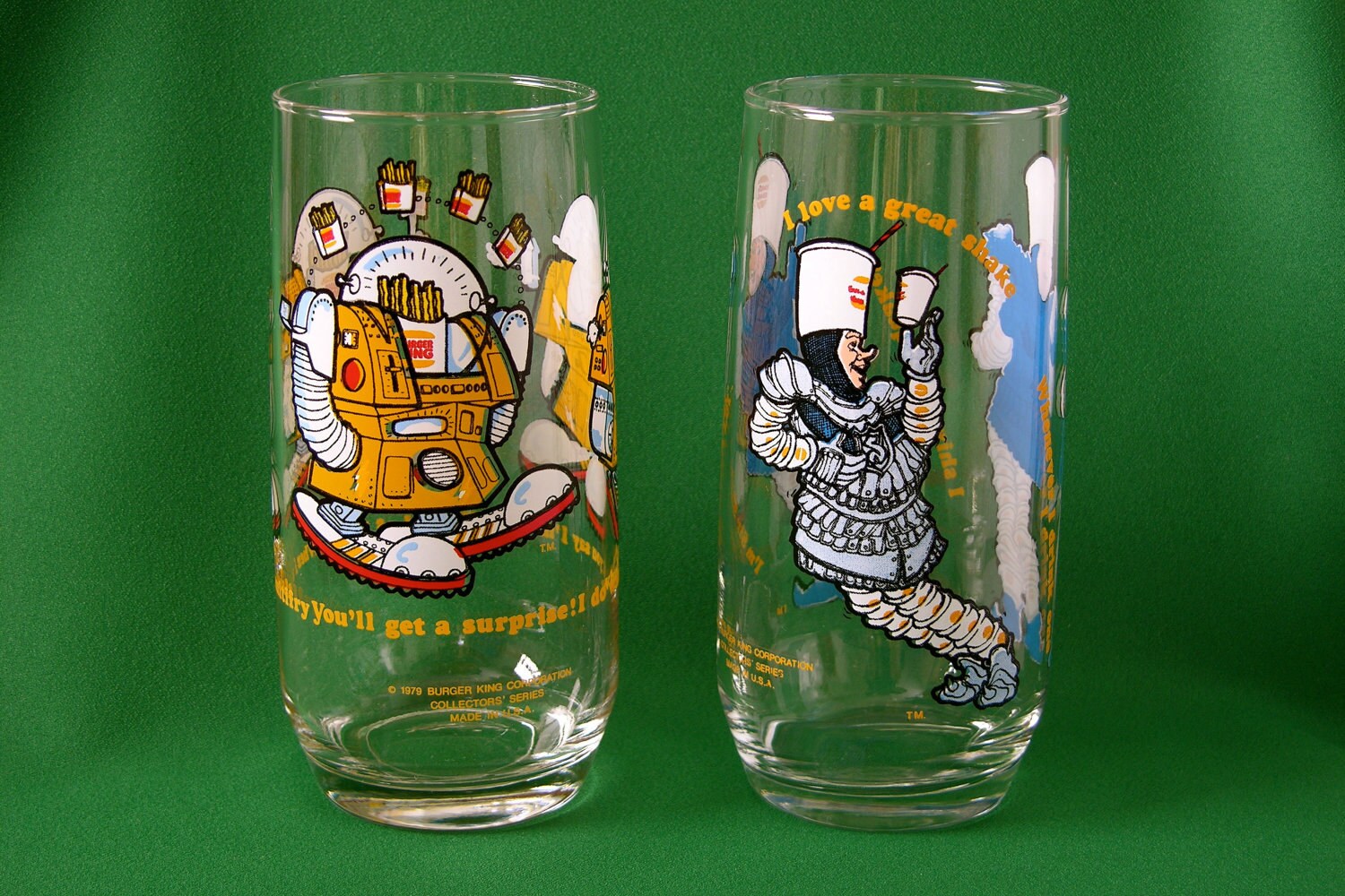 Vintage 1979 Collectable Burger King Glasses Sir ShakeALot
