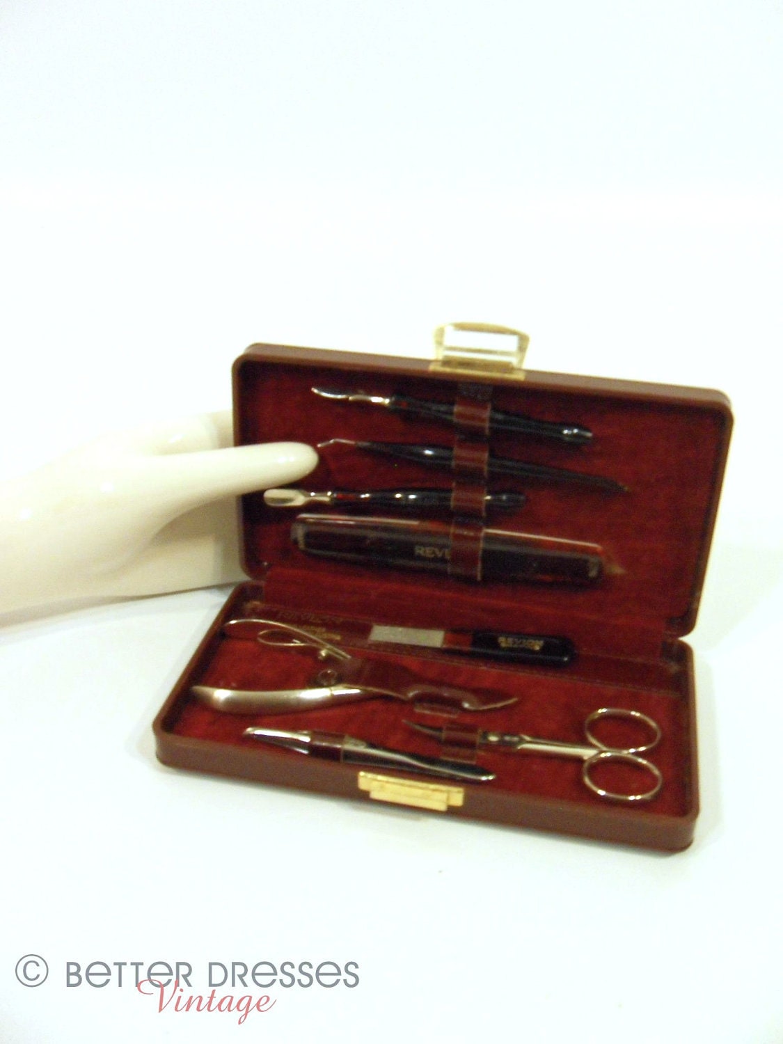 Vintage Revlon Manicure Kit in Leather Case