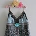 Altered Couture Bohemian Embroidered Dress Tiffany Aqua Blue And Chocolate Brown Lined Handmade Slip Over Size Large 10-12