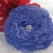 Periwinkle Purple Chiffon Bridal Wedding Bridesmaid Mother of the Bride Flower Fascinator Hair Clip Brooch Pin with Rhinestone Accent