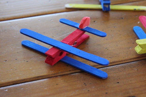 Clothespin Airplane Kids Craft Kit Makes 4 planes