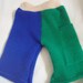 Medium green and blue upcycled wool angora longies