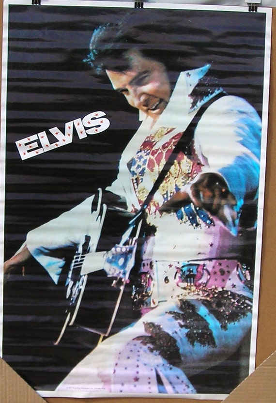 Vintage 1972 Elvis Presley Poster The King Rock & Roll