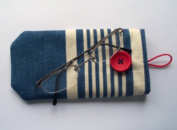 Canvas Eye Glasses Case with elasticated loop