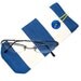 Protective case for eye glasses- deckchair stripes - button closure.