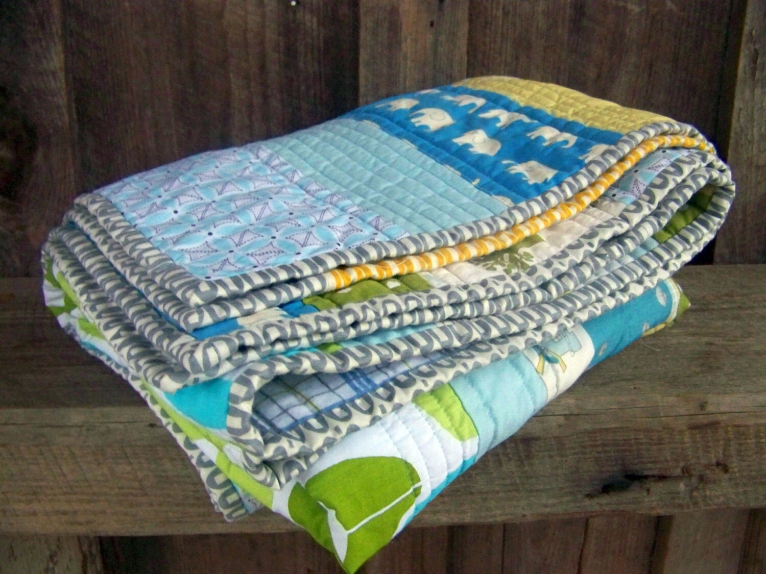 Baby Quilt Modern Quilt Boys Quilt Organic Fabric Crib