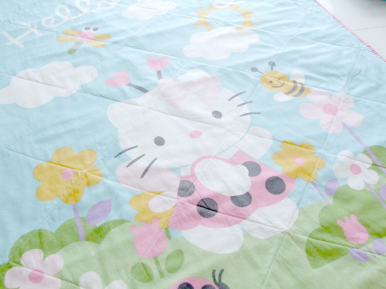 Girls Quilt Hello Kitty Quilt Hello Kitty by PlatoSquirrel
