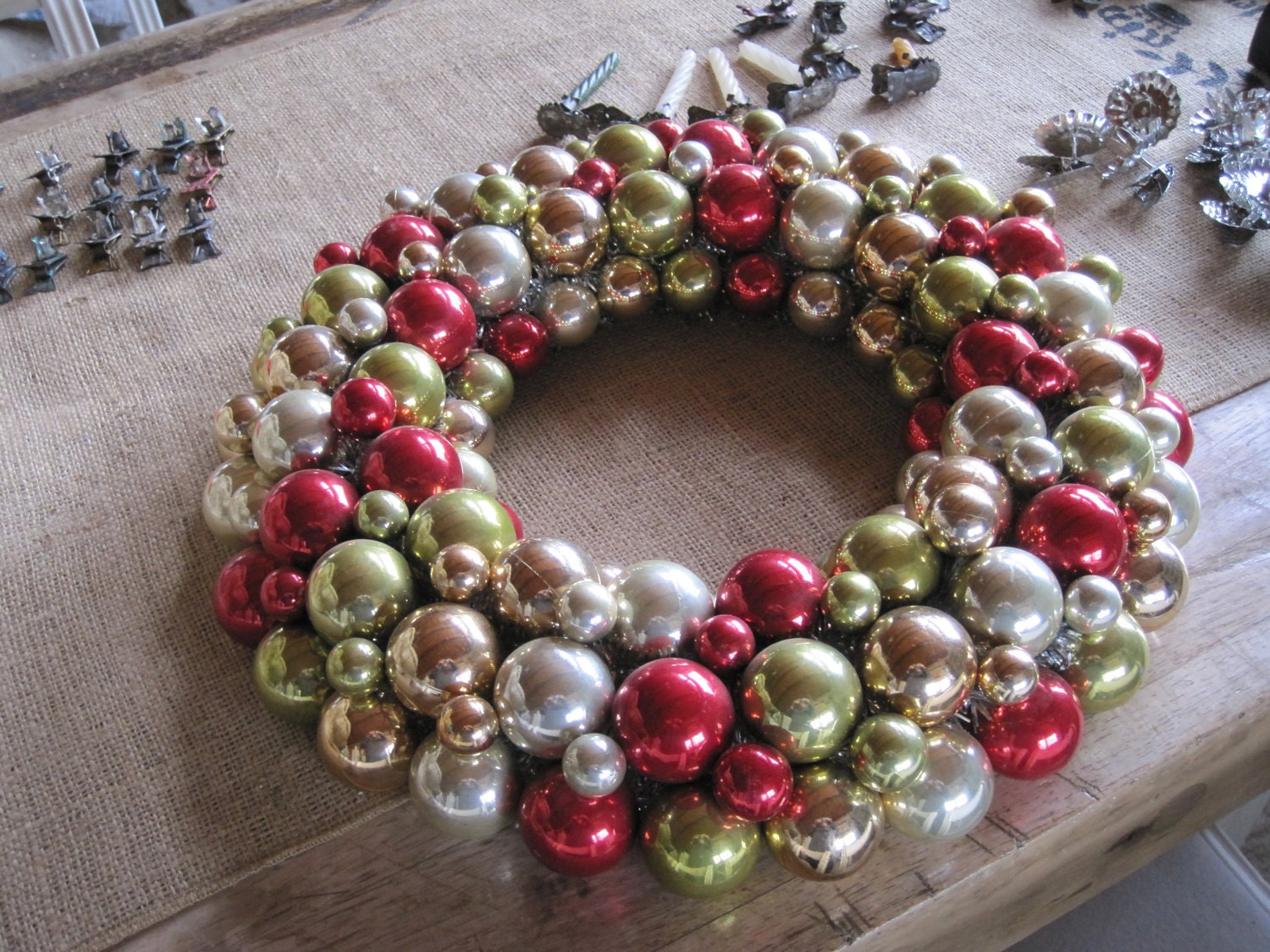 christmas ball wreath by shabbyloft on etsy christmas ball wreath by shabbyloft on etsy