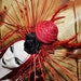 SALE Sci- Fi Cyber Futuristic gaga Red black rose stone fringe goth vampire burning man lolita wearable art Fantasy headdress headpeice wig