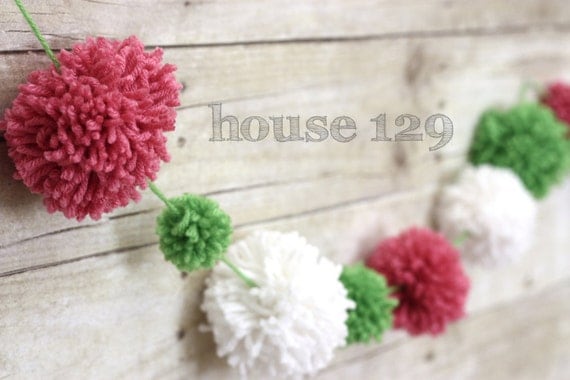 Watermelon Pom Pom Garland (5 FT)