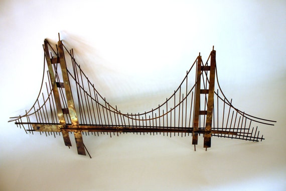 Golden Gate Bridge Metal Wall Sculpture Mid-Century by weareMFEO