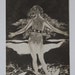 Antique 1900s Gypsy Witch Skeleton Girl Postcard Internal Inside Out Fadeaway Dance Ritual