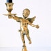 Hollywood Regency Brass Cherub Candle Holder