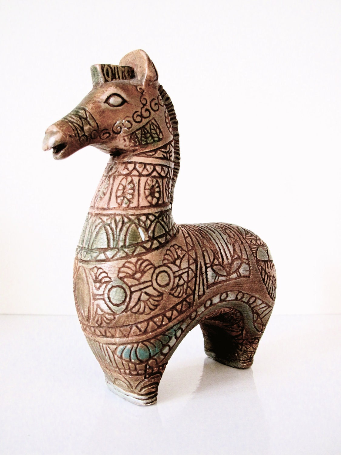 Mid Century Bitossi Style Ceramic Trojan Horse