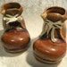Pair Old Lace Up Work Boots Ceramic Planters