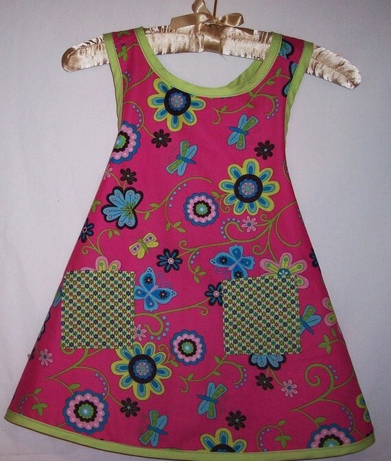 Pink Paisly and Retro Little Girls Apron