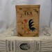 Vintage wood Tea box caddy canister rooster Country Shabby French Farmhouse Cottage Chic