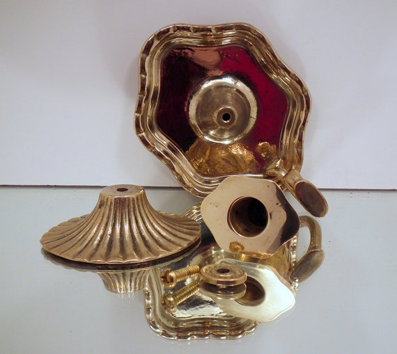 Candle Holder Solid Brass Victorian Nightstand Elegant