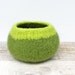 Felt Wool Bowl - Leaf Green, Lime, Wool, Home Decor, Storage, Knitted gifts, Unisex, Modern, Hostess Gift