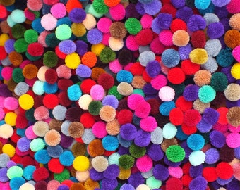 100 pom pom , 1" inch, or 20mm, mixed your colors, handmade cotton pompom, Beautiful Colours, Pick-your colours