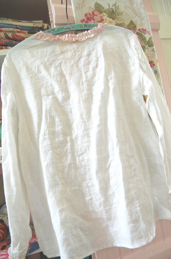 White Tunic Gypsy Shabby Chic Vintage Lace Altered Couture