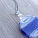 Ocean Swirl Pendant: Blue White Swirl Round Lampwork Glass Art, Unique Statement Jewelry, Jewelry Under 15 Dollars for Her