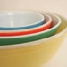 Vintage Pyrex Nesting Bowls / Primary Colors Set of Four Mixing Bowls