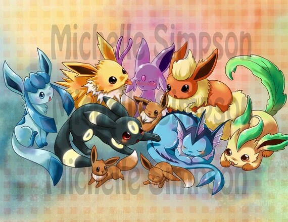 eeveelution poster by michiscribbles on Etsy