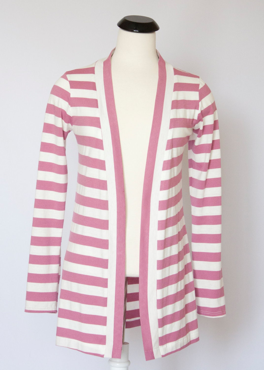 Striped Boyfriend Cardigan Lavender by LeanneBarlow on Etsy