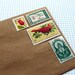 Vintage un-used - Red and Green in Nature - postage stamps to post 5 letters