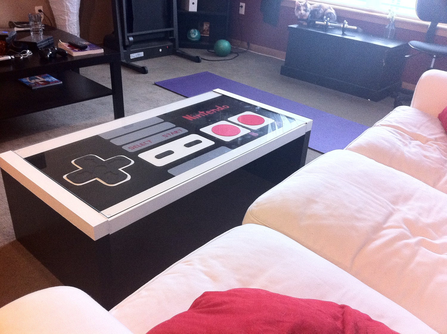 Nintendo NES Controller Glass Top Coffee Table by tmemmerson