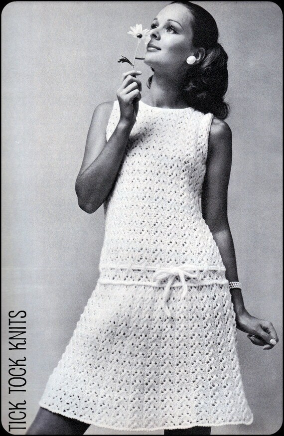 No.87 PDF Vintage Knitting Pattern For Women Lacy Flared