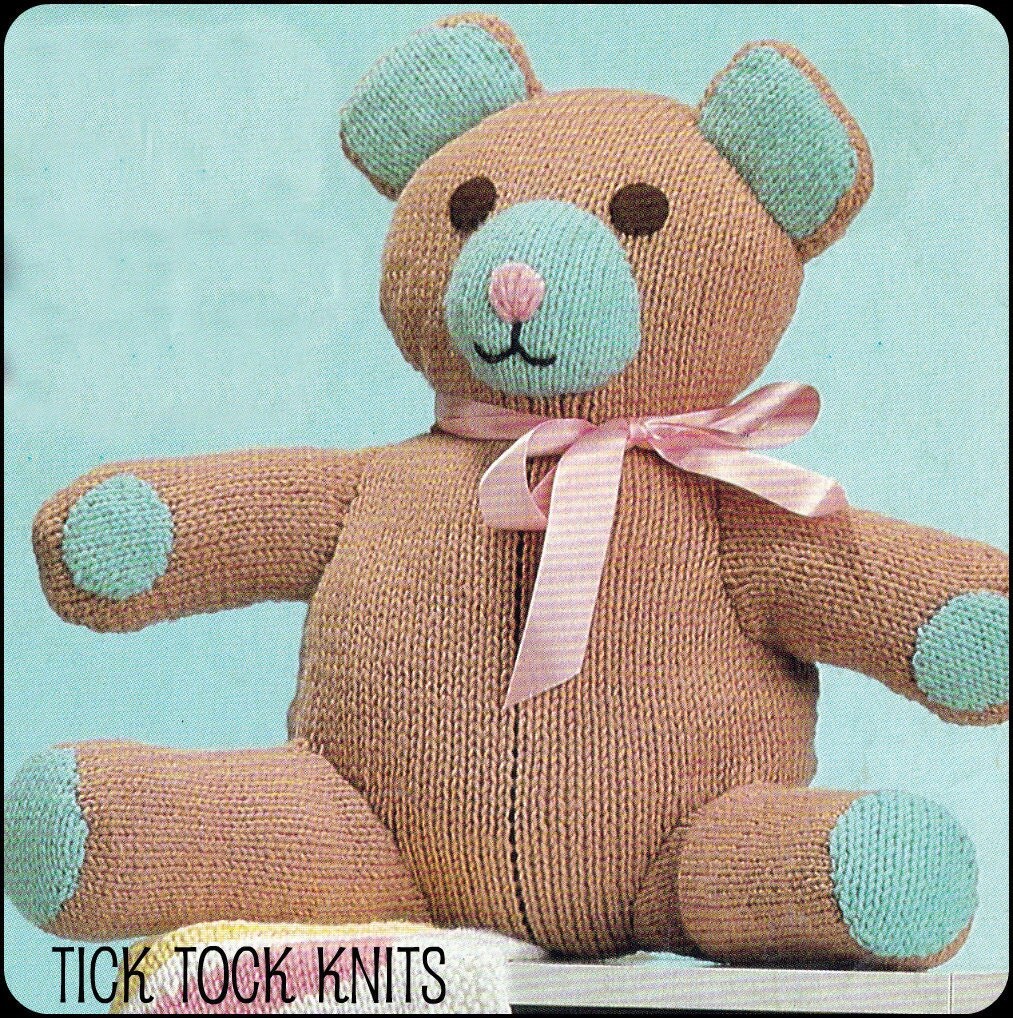 No.71 PDF Vintage Knitting Pattern Toy 16 Teddy Bear
