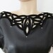 Vintage Leather Lace Collar Blouse from 80s