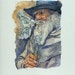 Gandalf smoking in The Hobbit, original Tolkien water color painting - unique gift for Tolkien fan, home decor - free international shipping