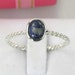 Rare 1ct blue sapphire recycled silver ring - ring size 8 US (can re-size) - instock and ready to ship now