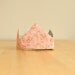 Birthday Crown - Fabric Crown - Kids Reversible Princess Dress Up Costume - Peach and light teal - Velcro - Ready to Ship