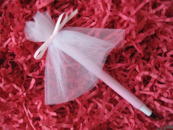 Items similar to Tulle Wedding Dress Pen - Perfect Wedding Shower Favor