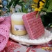 RESERVED Jana MOTHER'S DAY Organic Gift Set - 1/100% Cotton wash cloth, 1/Bar of Rose - Vegan Soap /4.oz and 1/Rose-Shea Body Butter